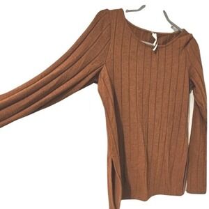 Abercrombie & Fitch Brown Ribbed Crew Neck Sweater